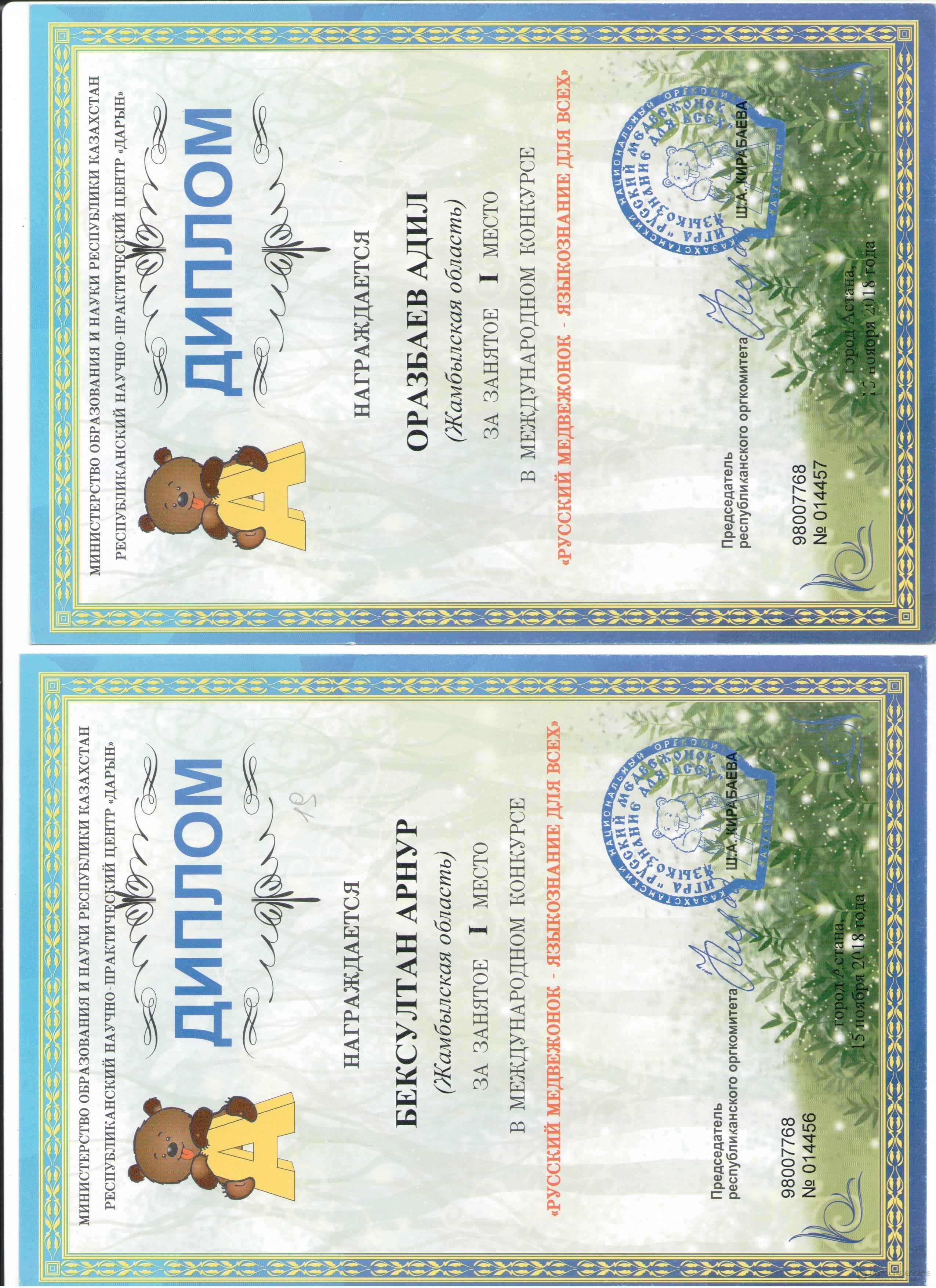 мектеп жетістіктері 2018-2019 оқу жылы,дипломдар